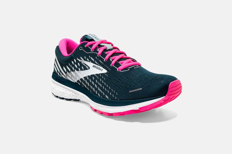 Brooks Ghost 13 Road Running Shoes Womens Navy/Pink 431728-KYD